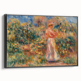 Impressionist Garden Scene Wall Art - Renoir's Woman in Pink and White