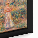 Impressionist Garden Scene Wall Art - Renoir's Woman in Pink and White
