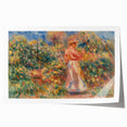 Impressionist Garden Scene Wall Art - Renoir's Woman in Pink and White
