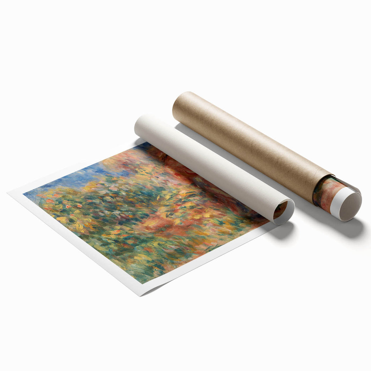 Impressionist Garden Scene Wall Art - Renoir's Woman in Pink and White