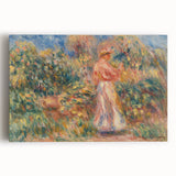 Impressionist Garden Scene Wall Art - Renoir's Woman in Pink and White