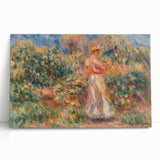 Impressionist Garden Scene Wall Art - Renoir's Woman in Pink and White