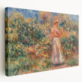 Impressionist Garden Scene Wall Art - Renoir's Woman in Pink and White