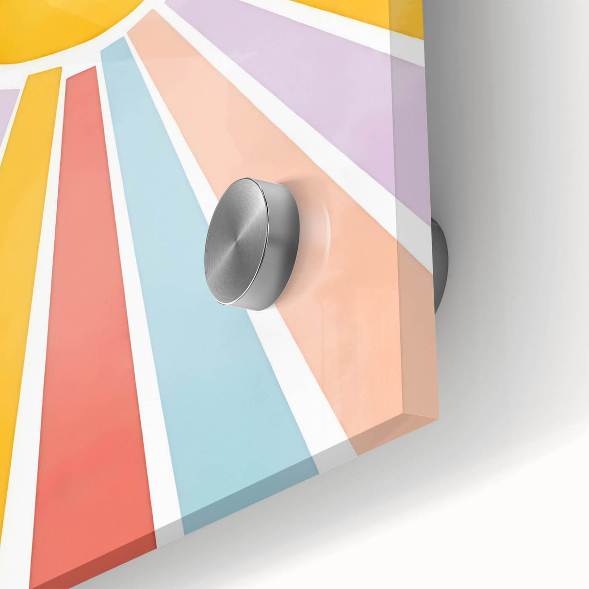 Playroom Wall Art - Cheerful Sunburst Kids Room Decor for Girls