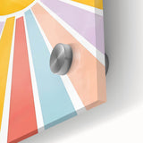 Playroom Wall Art - Cheerful Sunburst Kids Room Decor for Girls