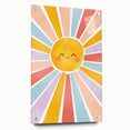 Playroom Wall Art - Cheerful Sunburst Kids Room Decor for Girls