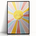 Playroom Wall Art - Cheerful Sunburst Kids Room Decor for Girls