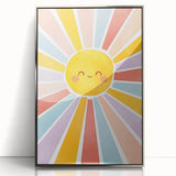 Playroom Wall Art - Cheerful Sunburst Kids Room Decor for Girls