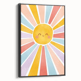 Playroom Wall Art - Cheerful Sunburst Kids Room Decor for Girls