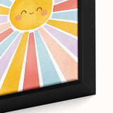 Playroom Wall Art - Cheerful Sunburst Kids Room Decor for Girls