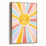 Playroom Wall Art - Cheerful Sunburst Kids Room Decor for Girls
