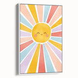 Playroom Wall Art - Cheerful Sunburst Kids Room Decor for Girls
