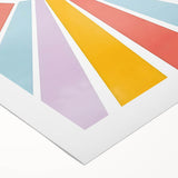 Playroom Wall Art - Cheerful Sunburst Kids Room Decor for Girls