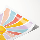Playroom Wall Art - Cheerful Sunburst Kids Room Decor for Girls
