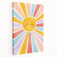 Playroom Wall Art - Cheerful Sunburst Kids Room Decor for Girls
