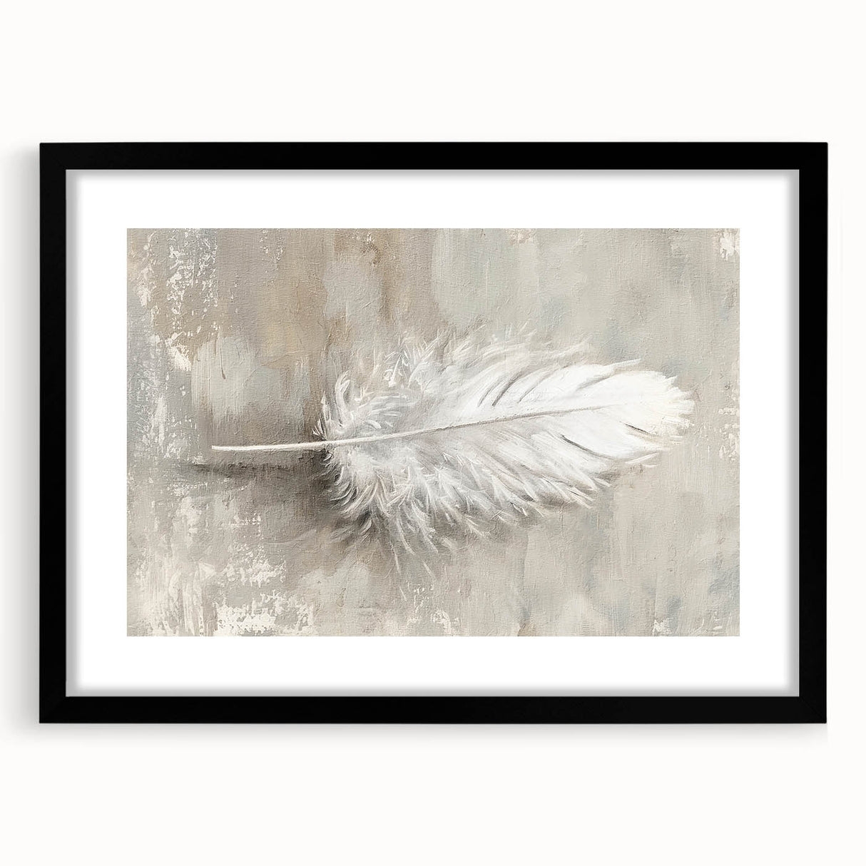 Framed Dining Room Prints - Neutral Feather Artwork for Dining Area