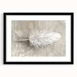 Framed Dining Room Prints - Neutral Feather Artwork for Dining Area