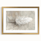 Framed Dining Room Prints - Neutral Feather Artwork for Dining Area