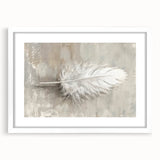Framed Dining Room Prints - Neutral Feather Artwork for Dining Area