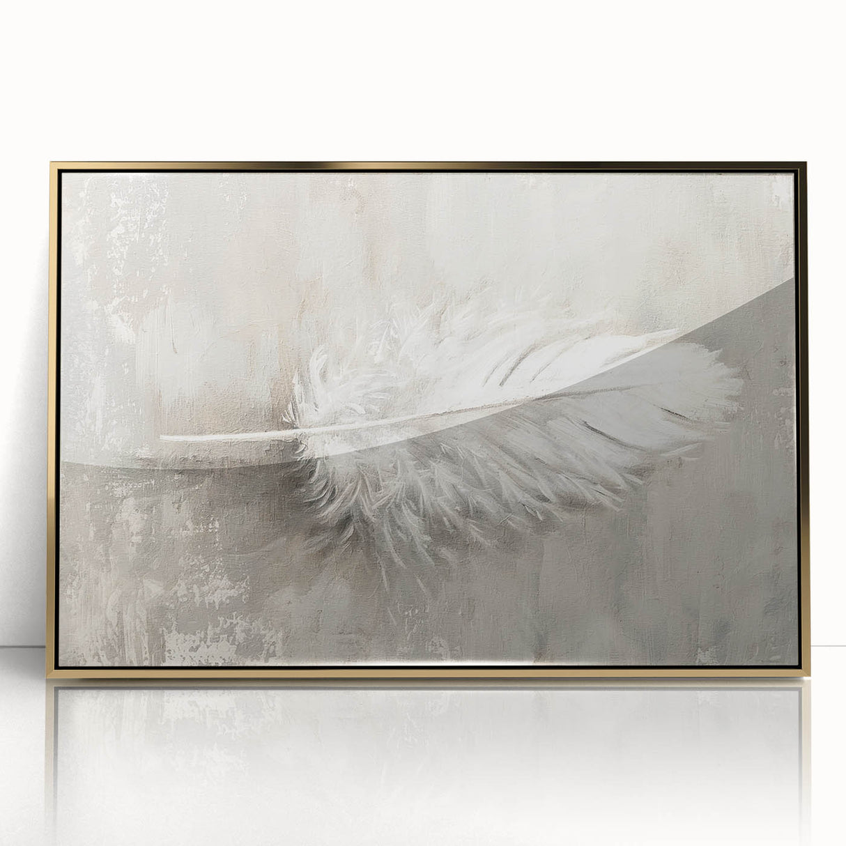 Framed Dining Room Prints - Neutral Feather Artwork for Dining Area