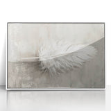Framed Dining Room Prints - Neutral Feather Artwork for Dining Area