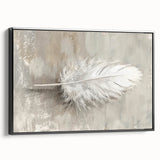 Framed Dining Room Prints - Neutral Feather Artwork for Dining Area