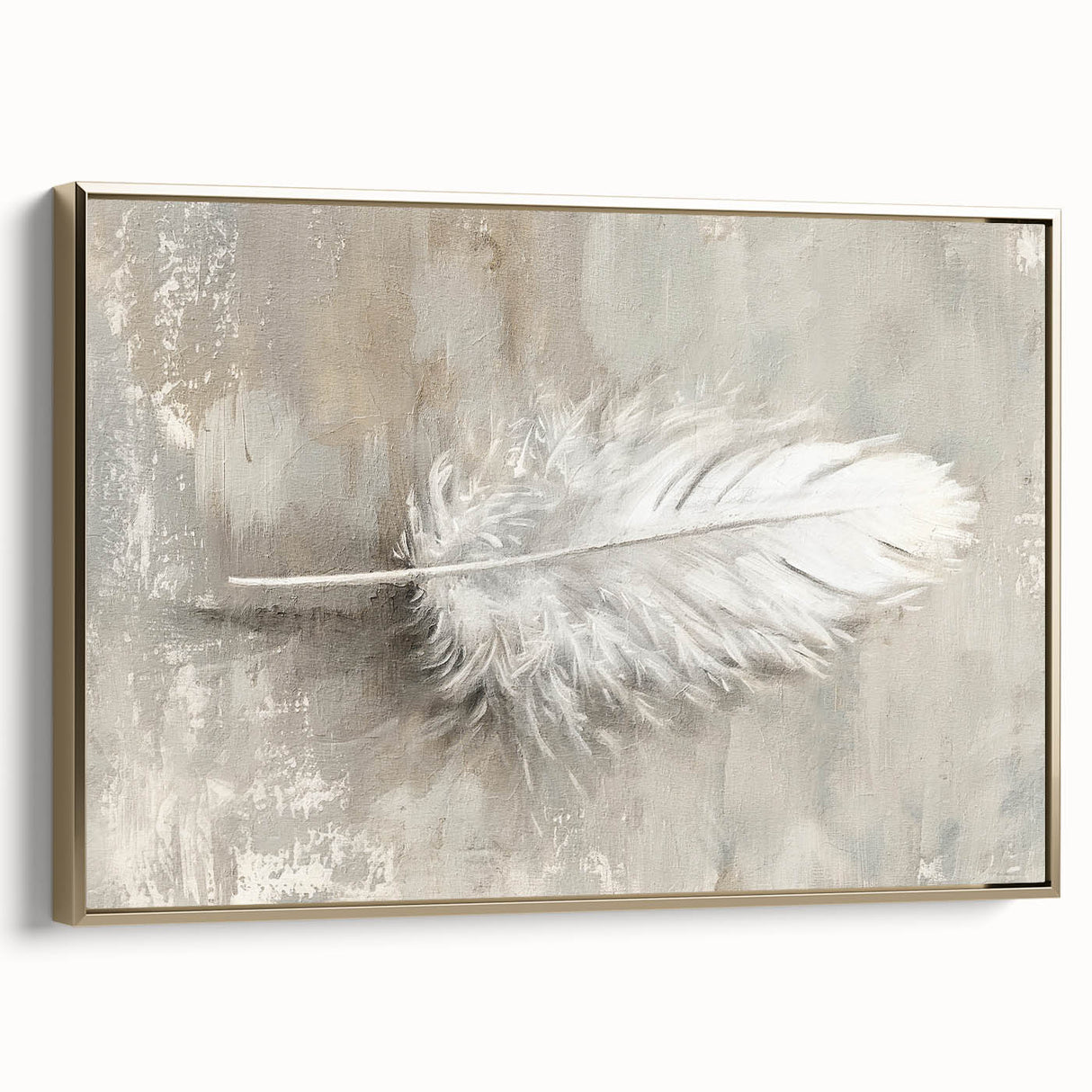 Framed Dining Room Prints - Neutral Feather Artwork for Dining Area