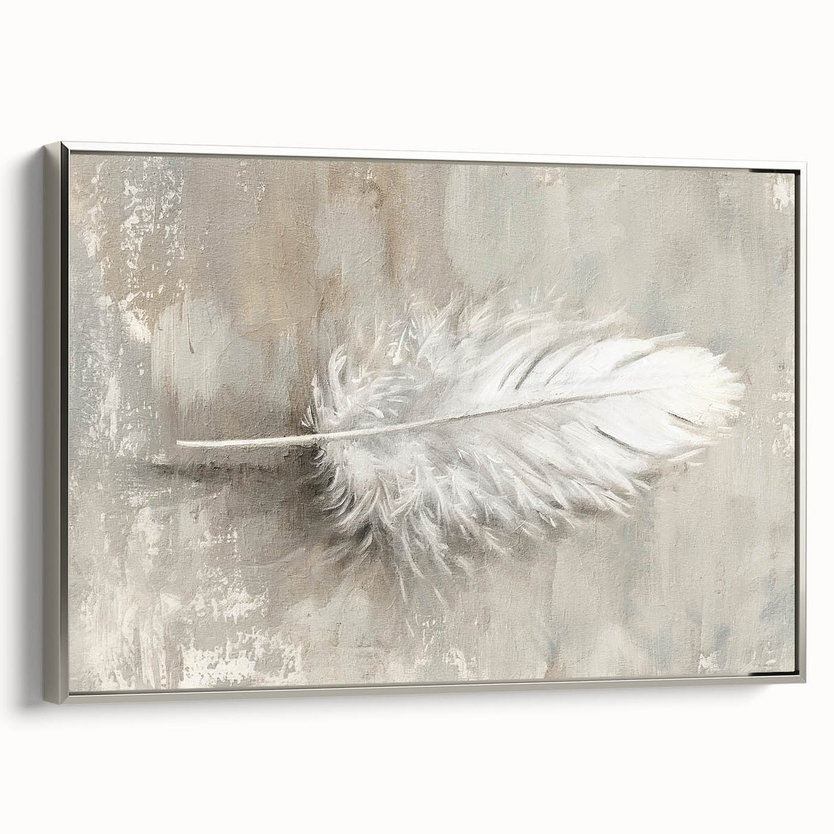 Framed Dining Room Prints - Neutral Feather Artwork for Dining Area