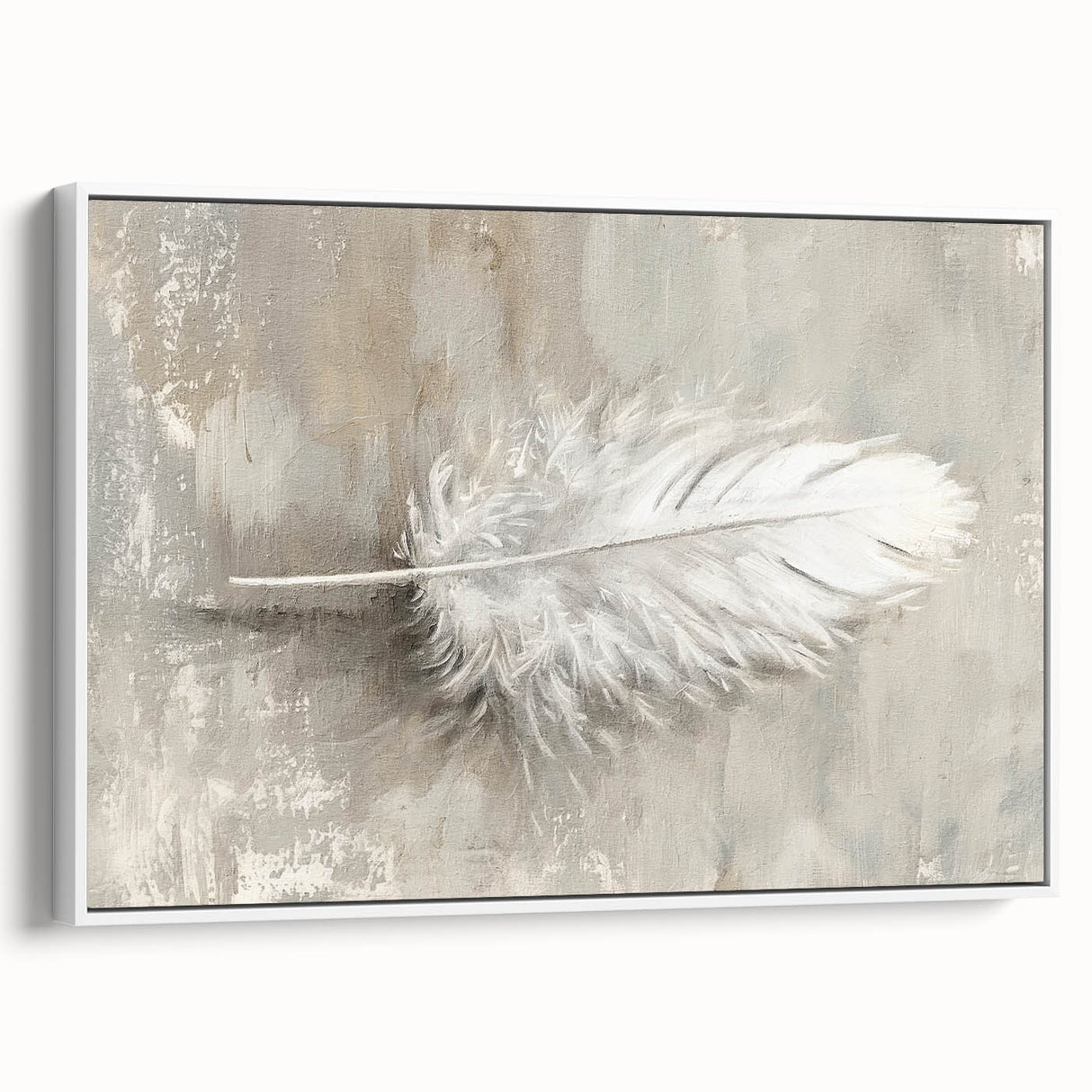 Framed Dining Room Prints - Neutral Feather Artwork for Dining Area