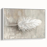 Framed Dining Room Prints - Neutral Feather Artwork for Dining Area