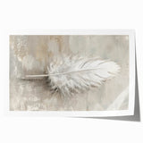 Framed Dining Room Prints - Neutral Feather Artwork for Dining Area
