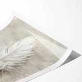 Framed Dining Room Prints - Neutral Feather Artwork for Dining Area