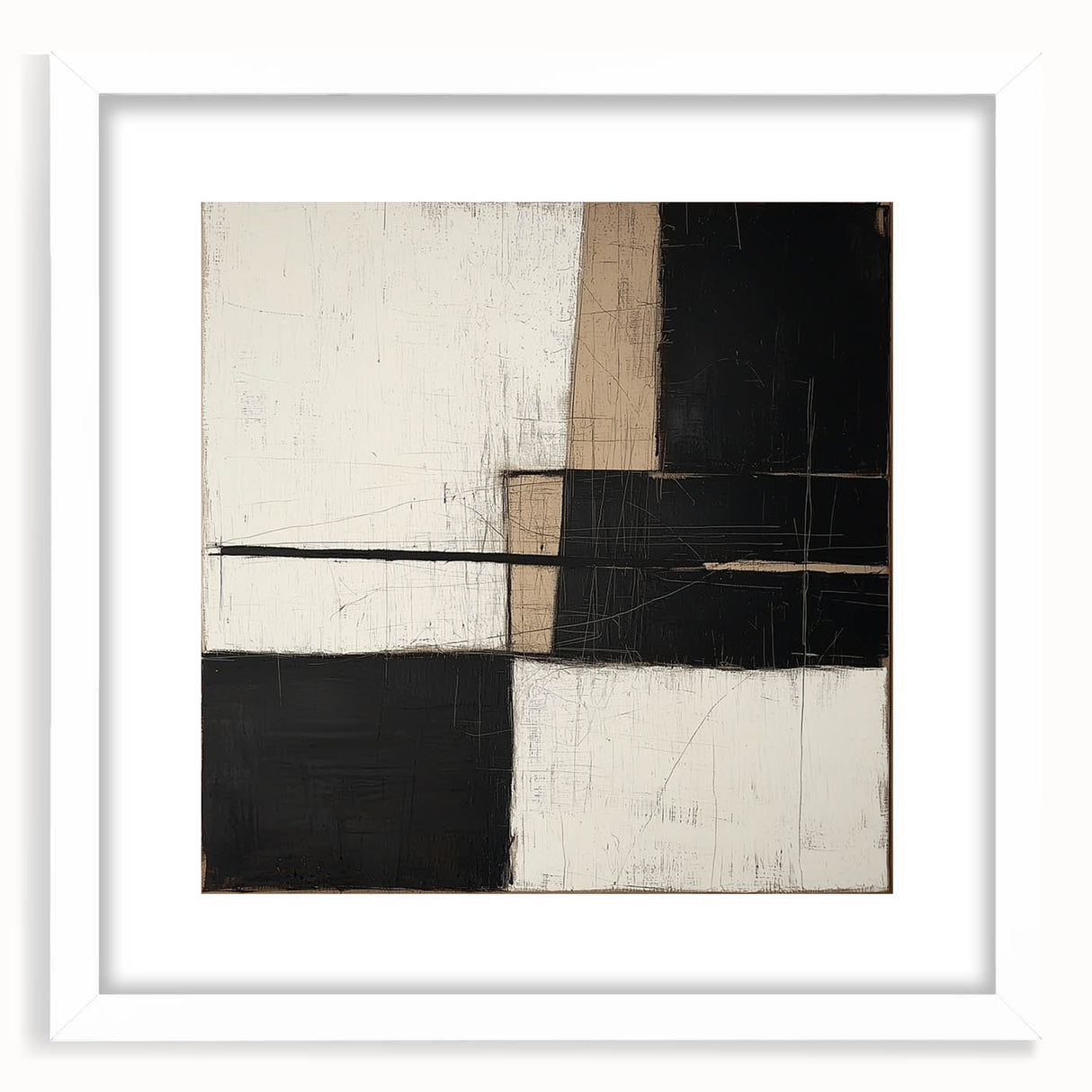 Modern Monochrome Abstract Wall Art – Large Canvas & Framed Print