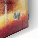 Close-up of vibrant abstract floral acrylic artwork on glass, showcasing intricate details and rich colors, ideal for modern home decor.