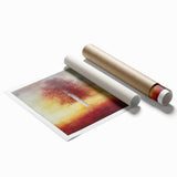 Abstract floral rolled print showcasing vibrant colors and intricate patterns, designed to enhance modern home decor. Delivered in a protective tube for easy storage and display.