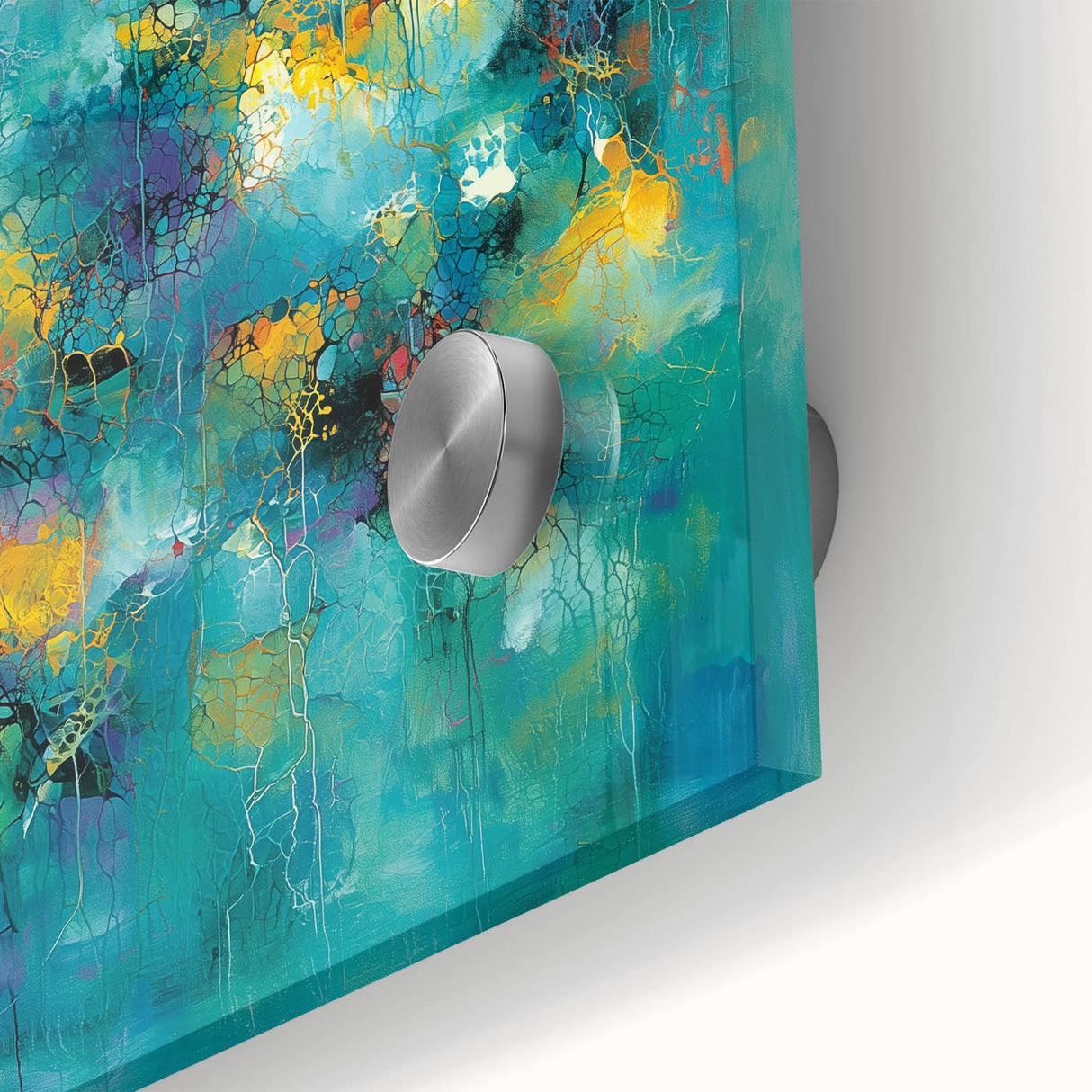 Tropical Abstract Wall Art – Turquoise, Lime & Coral Canvas Print