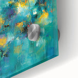 Tropical Abstract Wall Art – Turquoise, Lime & Coral Canvas Print