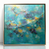 Tropical Abstract Wall Art – Turquoise, Lime & Coral Canvas Print