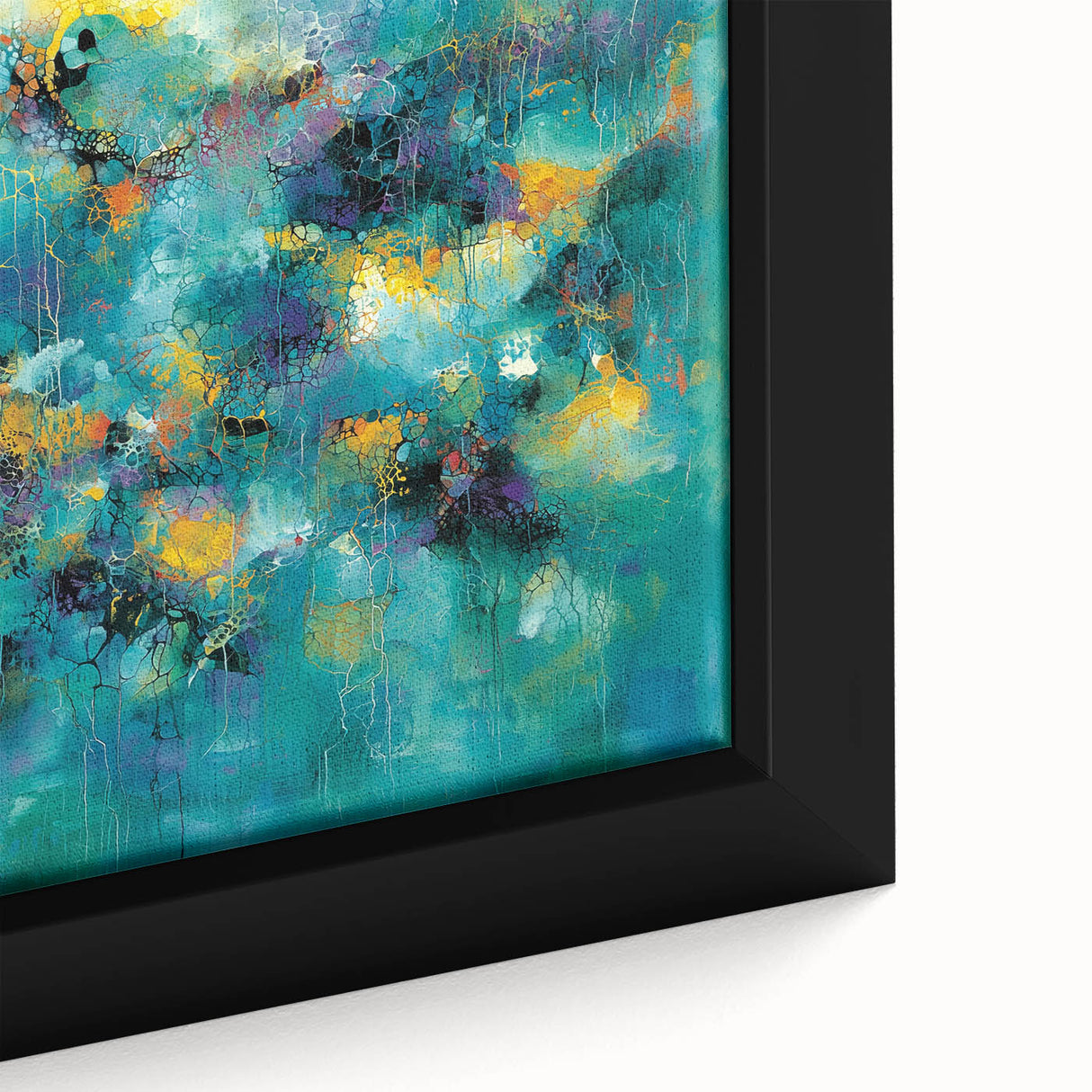 Tropical Abstract Wall Art – Turquoise, Lime & Coral Canvas Print