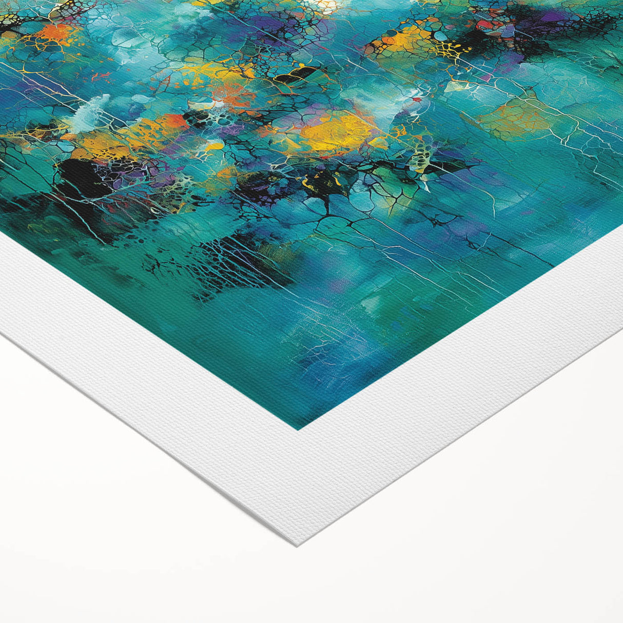 Tropical Abstract Wall Art – Turquoise, Lime & Coral Canvas Print