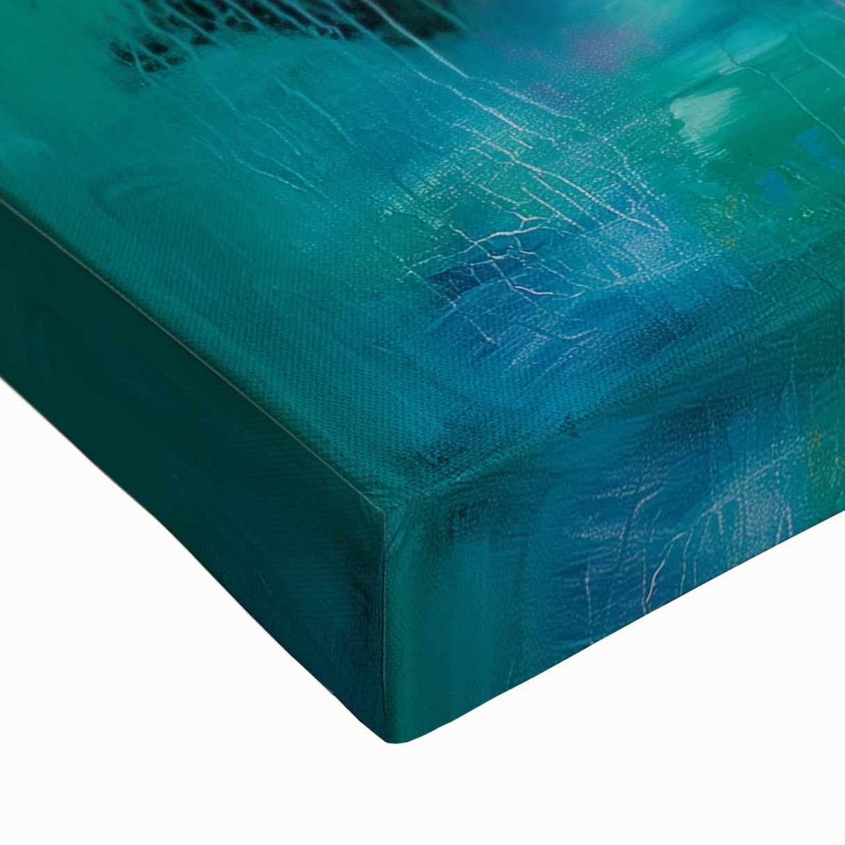 Tropical Abstract Wall Art – Turquoise, Lime & Coral Canvas Print