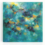 Tropical Abstract Wall Art – Turquoise, Lime & Coral Canvas Print