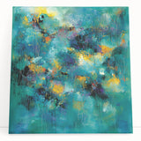 Tropical Abstract Wall Art – Turquoise, Lime & Coral Canvas Print