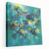 Tropical Abstract Wall Art – Turquoise, Lime & Coral Canvas Print