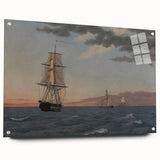 Maritime Realism Art Print - The Galathea and St. Jean by C.W. Eckersberg