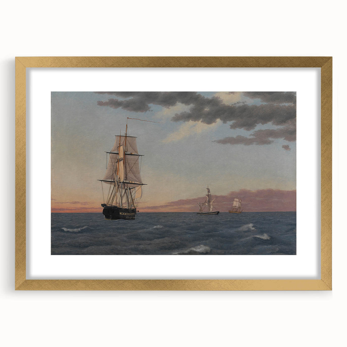 Maritime Realism Art Print - The Galathea and St. Jean by C.W. Eckersberg