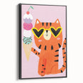 Kids Room Decor - Fun Tiger & Ice Cream Wall Art for Girls’ Spaces