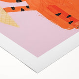 Kids Room Decor - Fun Tiger & Ice Cream Wall Art for Girls’ Spaces