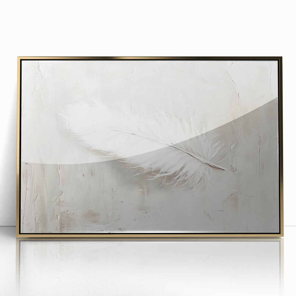 Canvas Art for Dining Area - Minimalist Feather Wall Décor
