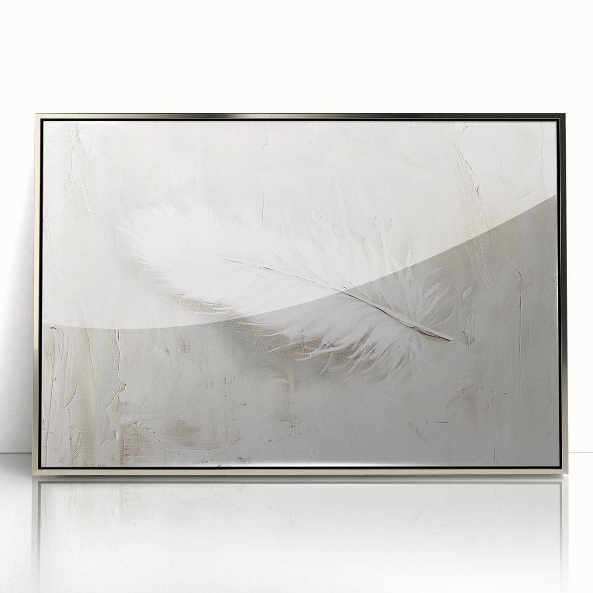 Canvas Art for Dining Area - Minimalist Feather Wall Décor